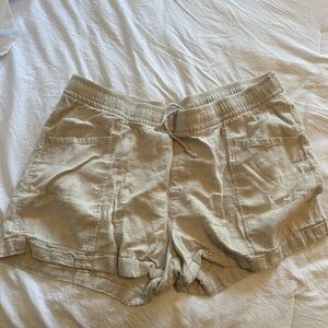 Khaki Linen Shorts